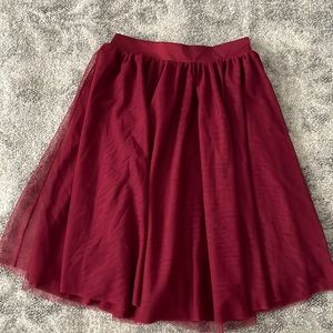 Red lined Tulle Skirt